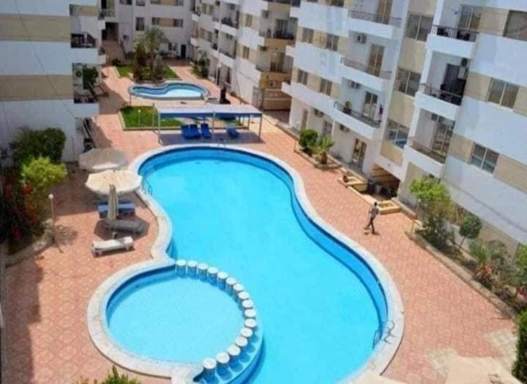 Möblierte und ausgestattete 1BD-Wohnung in Hurghada, Lotusanlage mit Pool. Kawther, El Mamsha