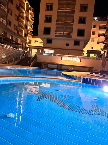 Poolblick 2BD Apartment in neuer Anlage Andalusia Resort Arabia Hurghada mit Pool, nahe dem Meer