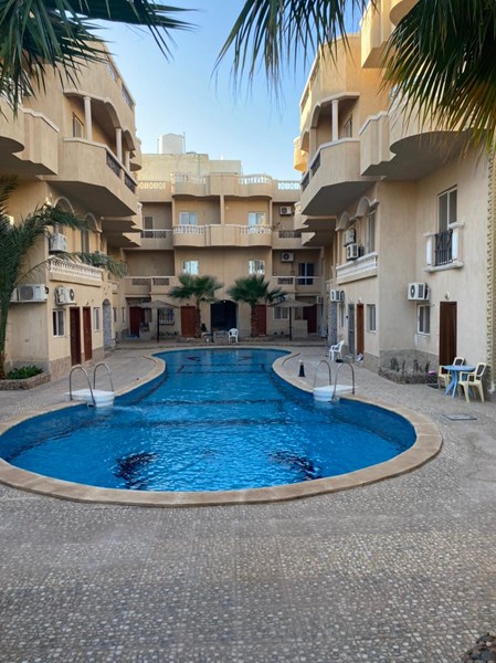 Furnished and equipped 1BD apartment in Magawish, Hurghada. Compound with pool, secured, near sea