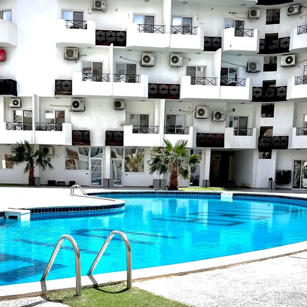 Tiba View Hurghada | Furnished studio for sale in Al Ahyaa district in compound with pool