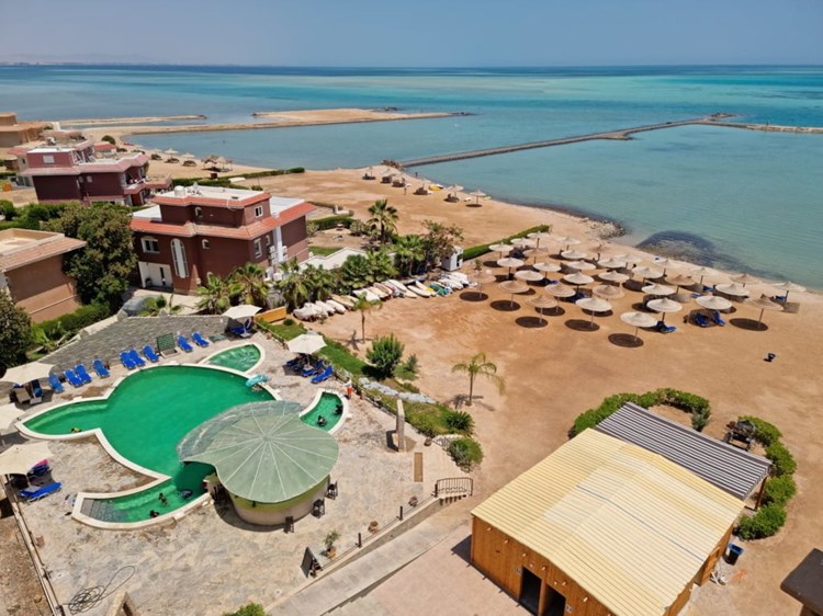 Apartment mit seitlichem Meerblick und einem Schlafzimmer in Turtles Beach Hurghada / Privatstrand
