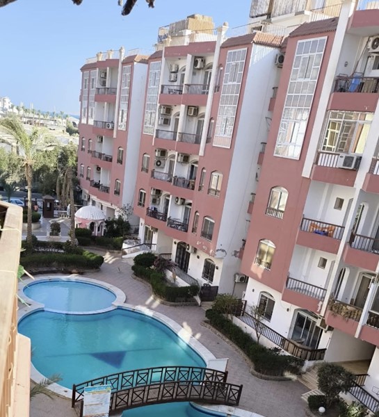 Furnished & equipped, sea & pool view 2BD apartment for sale in Hurghada Desert Pearl compound